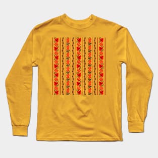 Ethno Ukrainian Pattern - Grape Guelder rose Oak - Symbol Long Sleeve T-Shirt